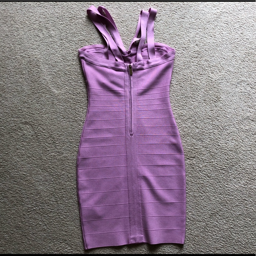 Marciano Clementine Halter Bandage Dress Lavender Purple Pink Strap Fitted S New - Picture 7 of 9